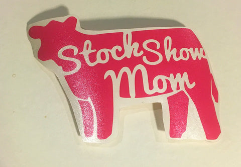 Decal 8w/Vinyl- Stock Show Mom-Hot Pink